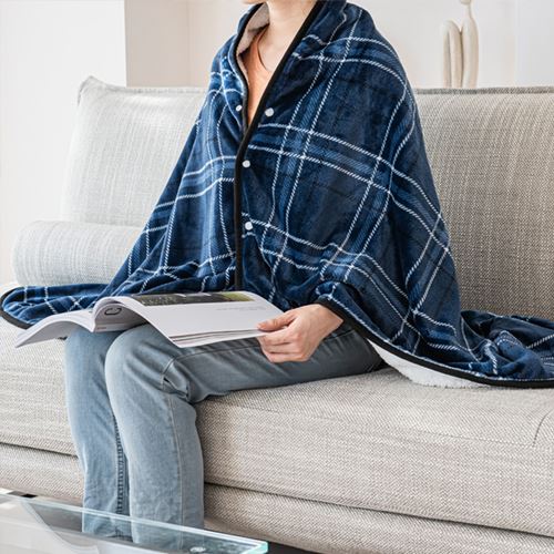 Flanell og Sherpa sjalteppe